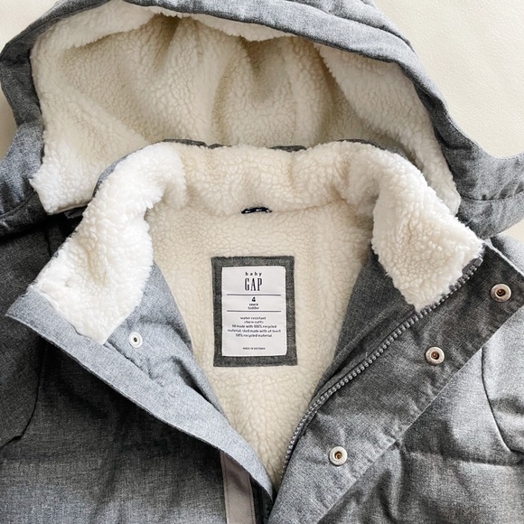 Baby Gap Sherpa Lined Hooded Puffer Coat - Picture 2 of 6